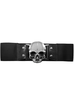 Kreepsville Skull Elastic Belt Black