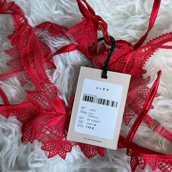 🆕Livy Upset soft triangle bra tomato red‎