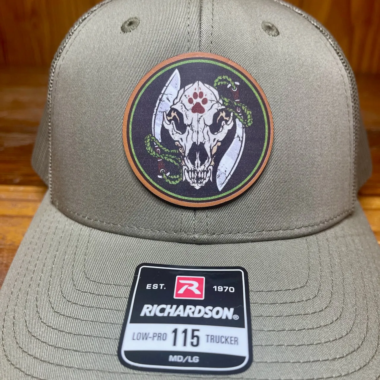 Low Profile Trucker Cap Wolf Skull Logo