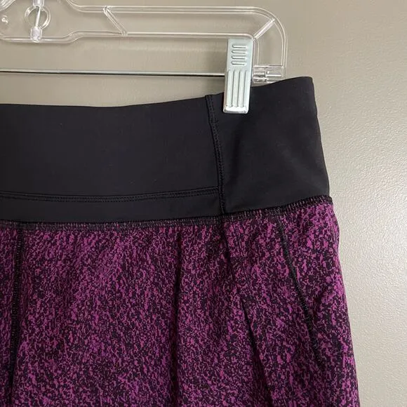 Lululemon Run Times Short Purple Black Size 6 Athletic Gym Workout Running