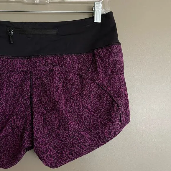 Lululemon Run Times Short Purple Black Size 6 Athletic Gym Workout Running