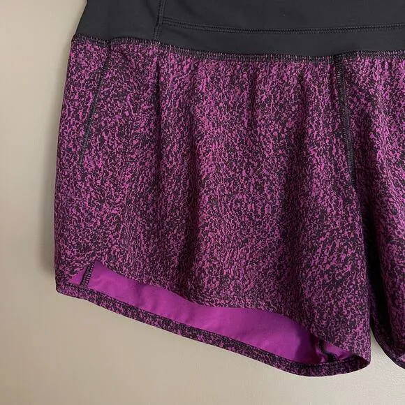 Lululemon Run Times Short Purple Black Size 6 Athletic Gym Workout Running