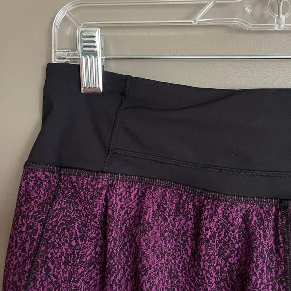 Lululemon Run Times Short Purple Black Size 6 Athletic Gym Workout Running