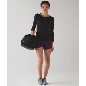 Lululemon Run Times Short Purple Black Size 6 Athletic Gym Workout Running