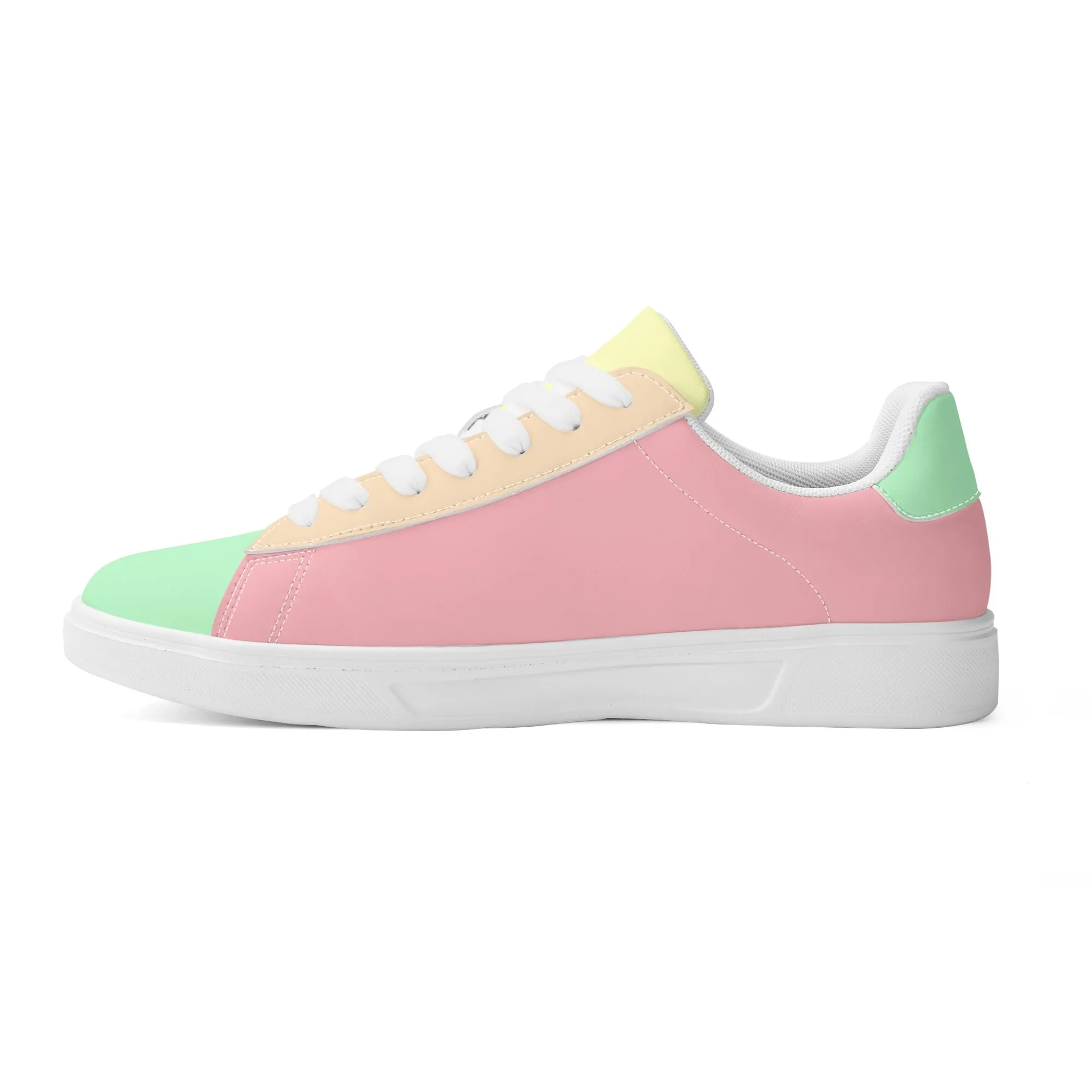 Marshmallow Candy Unisex Low Top Leather Kicks