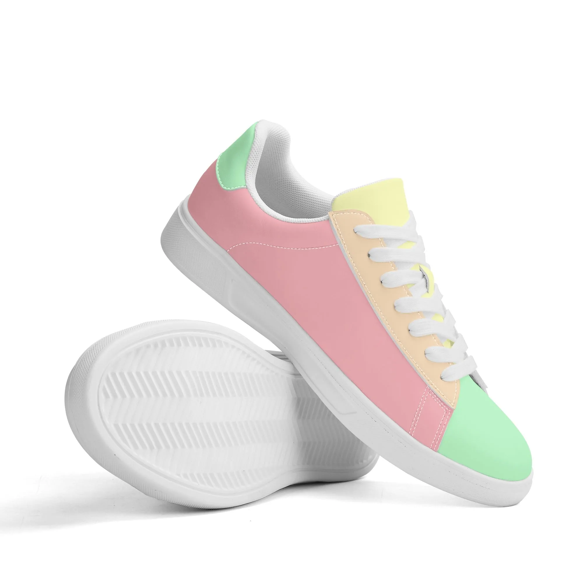 Marshmallow Candy Unisex Low Top Leather Kicks