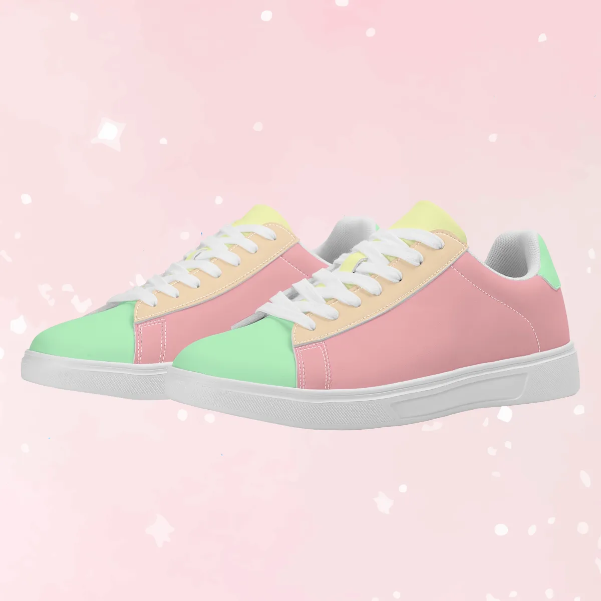 Marshmallow Candy Unisex Low Top Leather Kicks