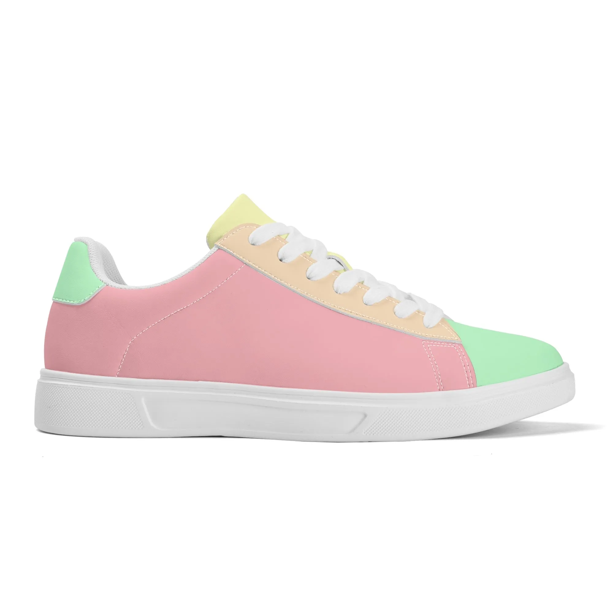 Marshmallow Candy Unisex Low Top Leather Kicks