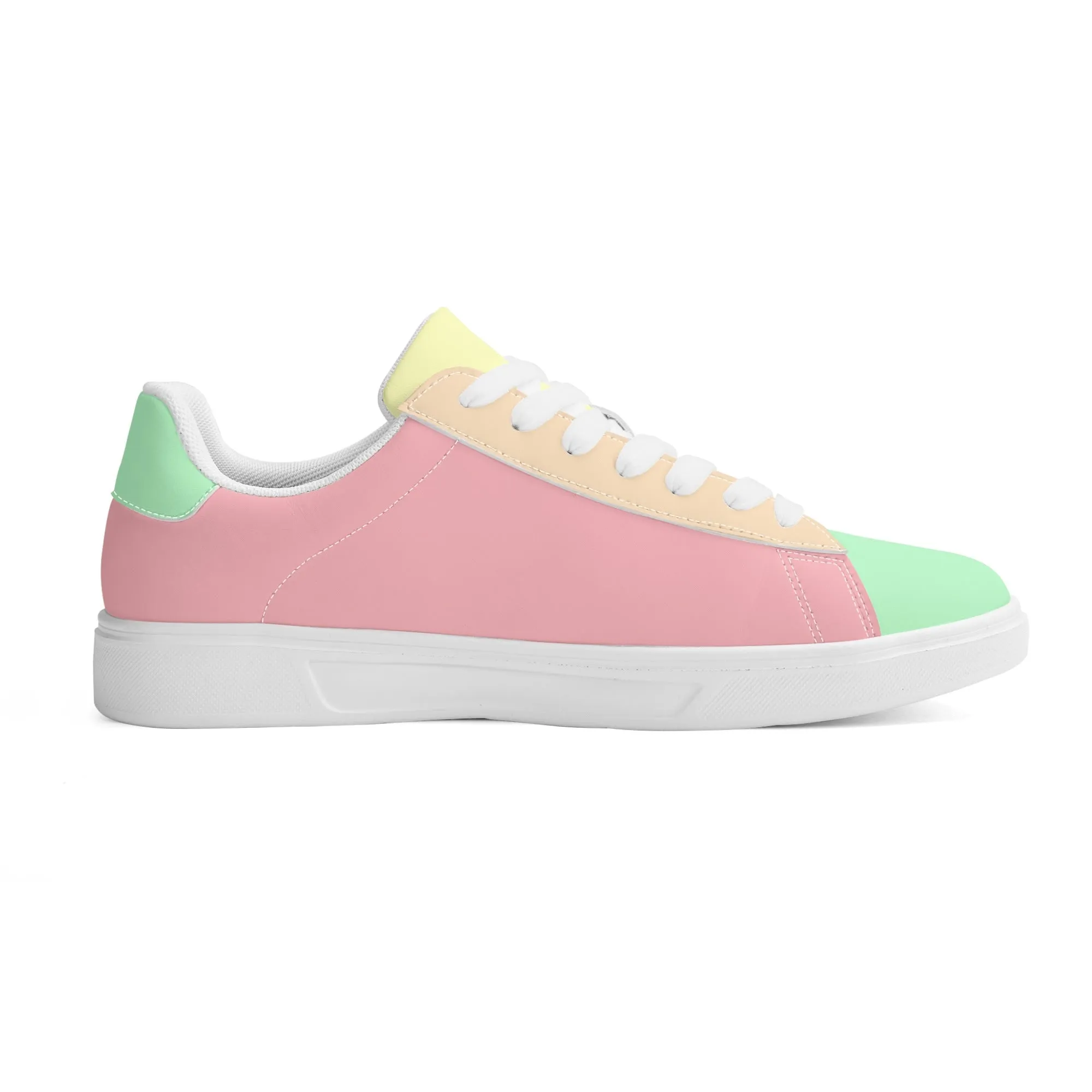 Marshmallow Candy Unisex Low Top Leather Kicks