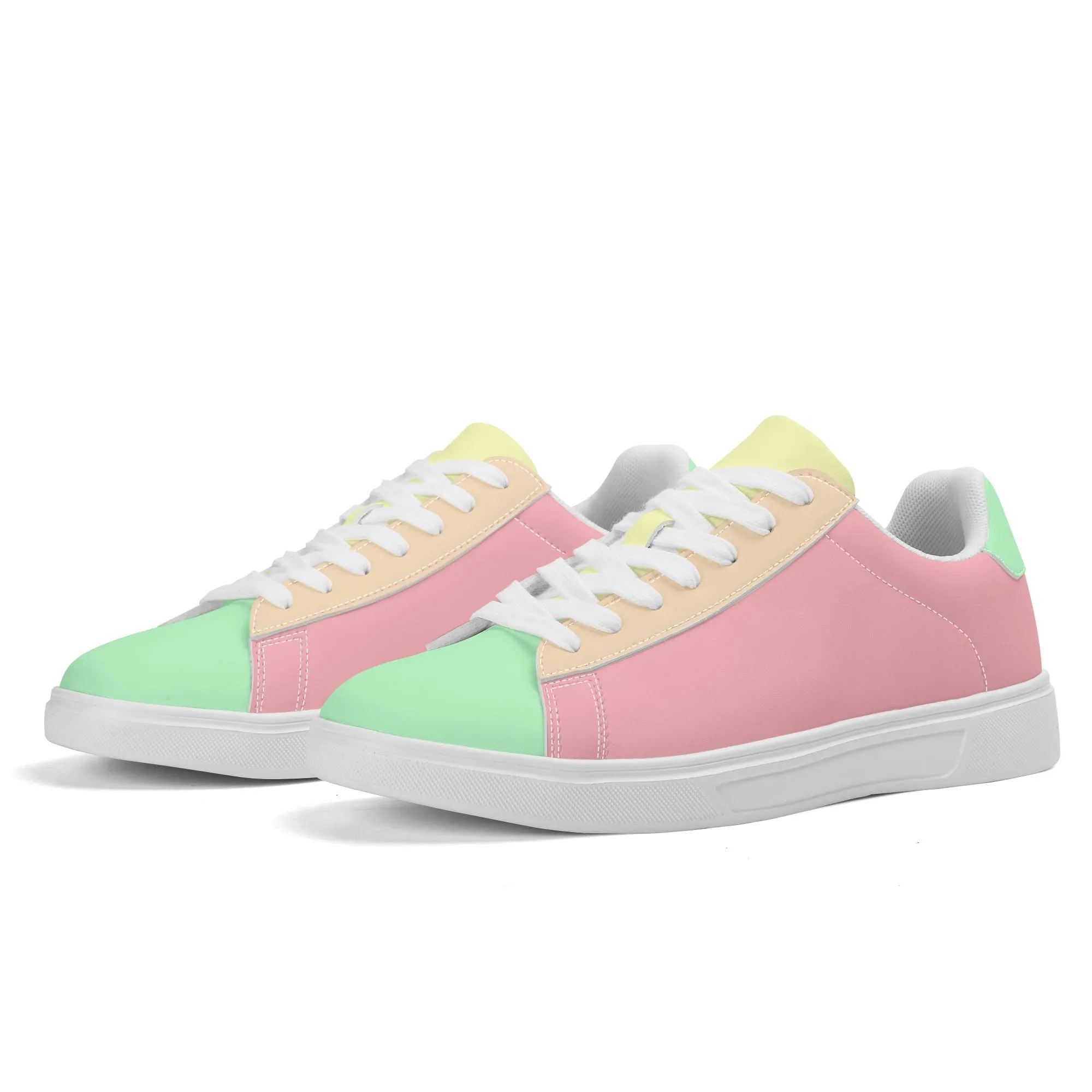 Marshmallow Candy Unisex Low Top Leather Kicks