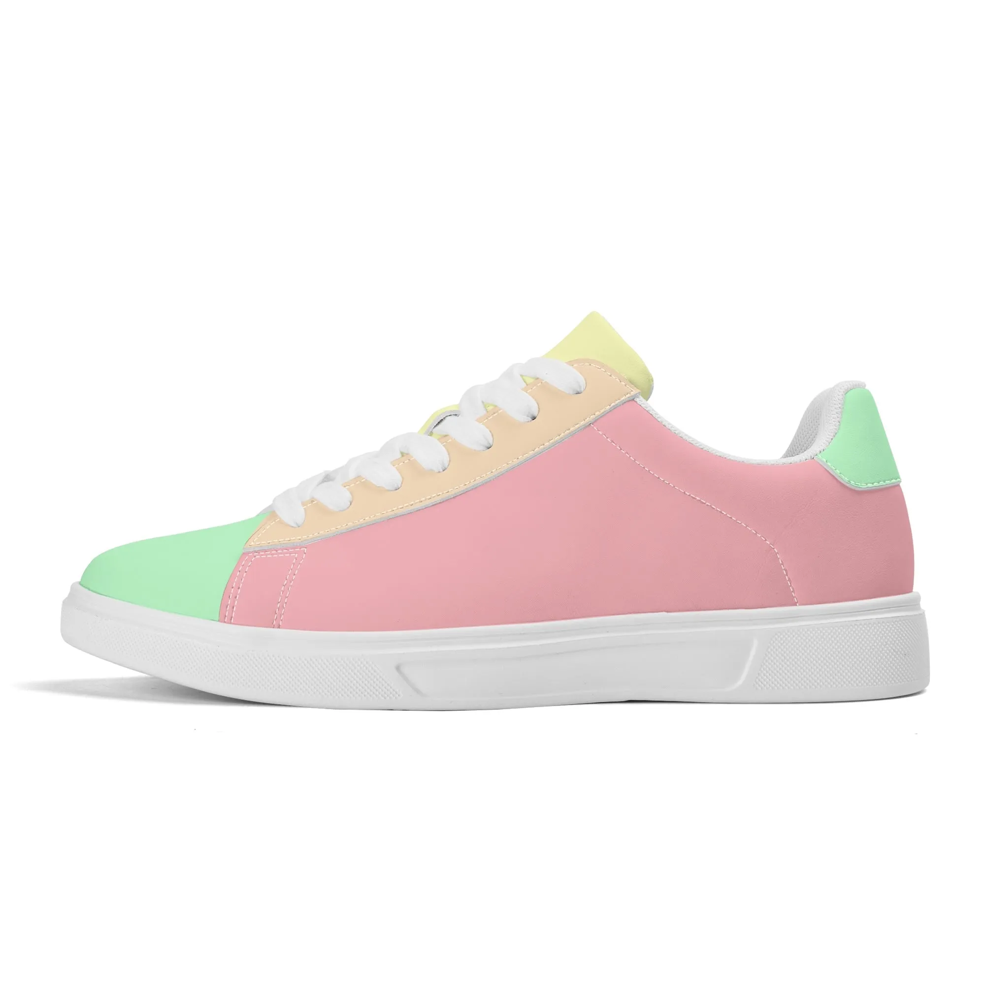 Marshmallow Candy Unisex Low Top Leather Kicks