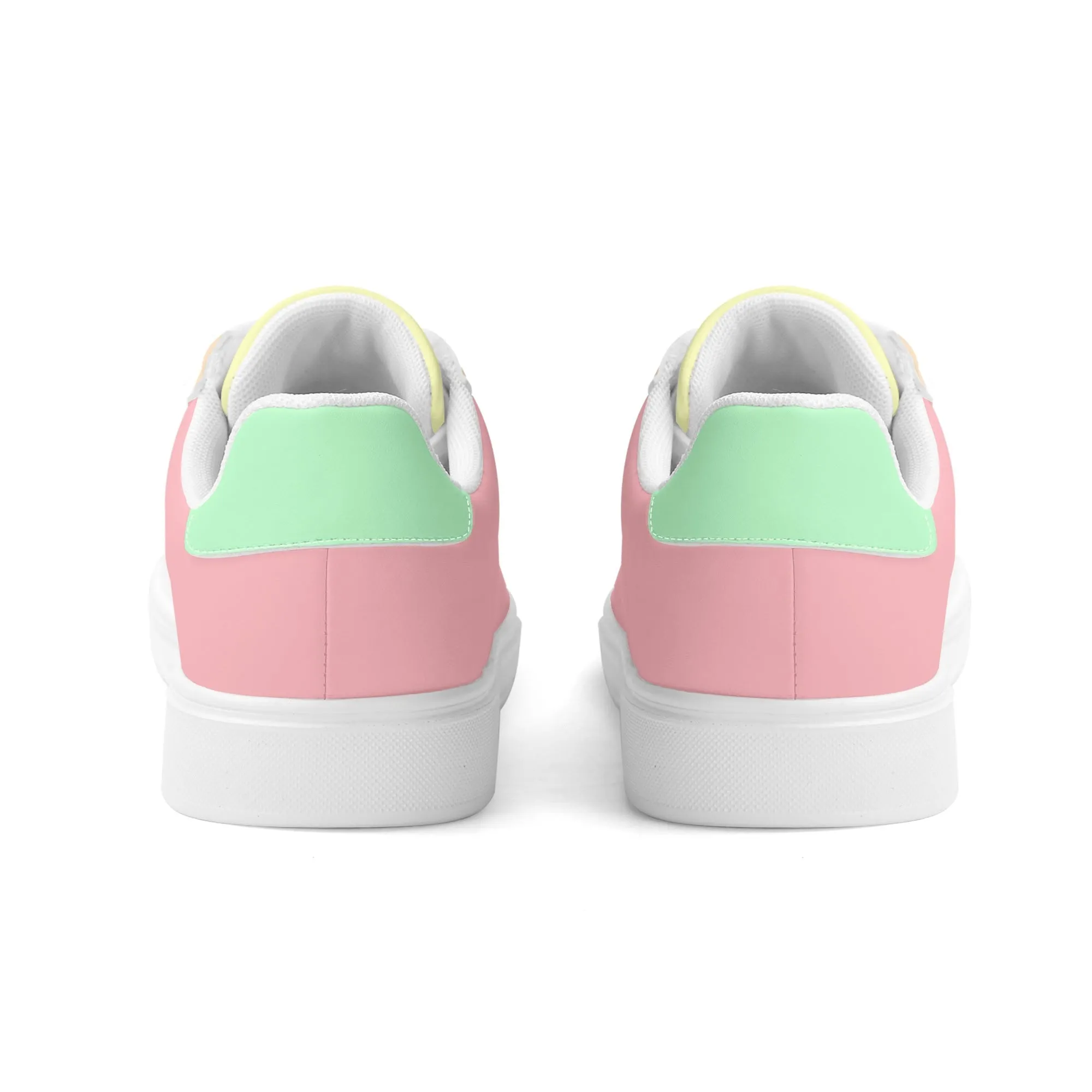 Marshmallow Candy Unisex Low Top Leather Kicks