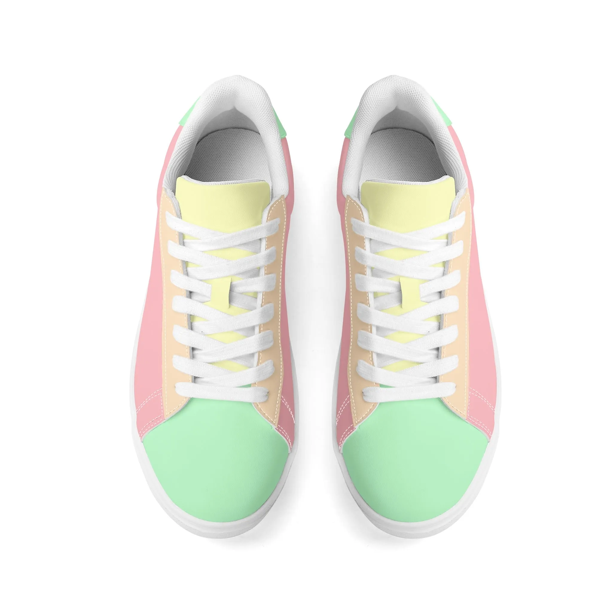 Marshmallow Candy Unisex Low Top Leather Kicks