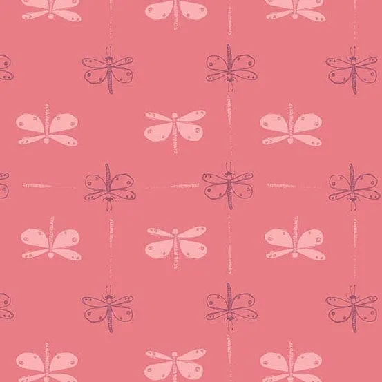 Meadow Walk Dragonfly Daze Petal Pink Fabric 1339-E