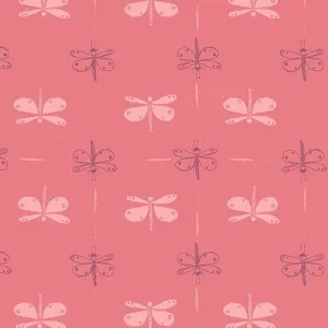 Meadow Walk Dragonfly Daze Petal Pink Fabric 1339-E