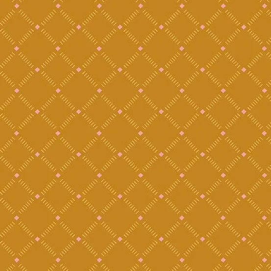 Meadow Walk Roadside Sunlight Yellow Orange Fabric 1343-Y