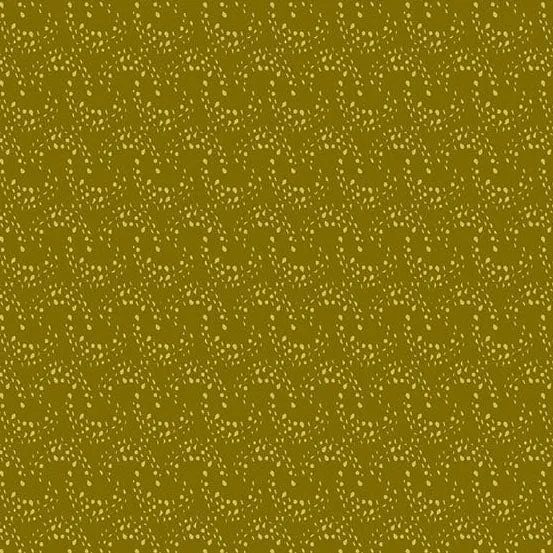 Meadow Walk Seedling Grass Mustard Green Fabric 1341-G