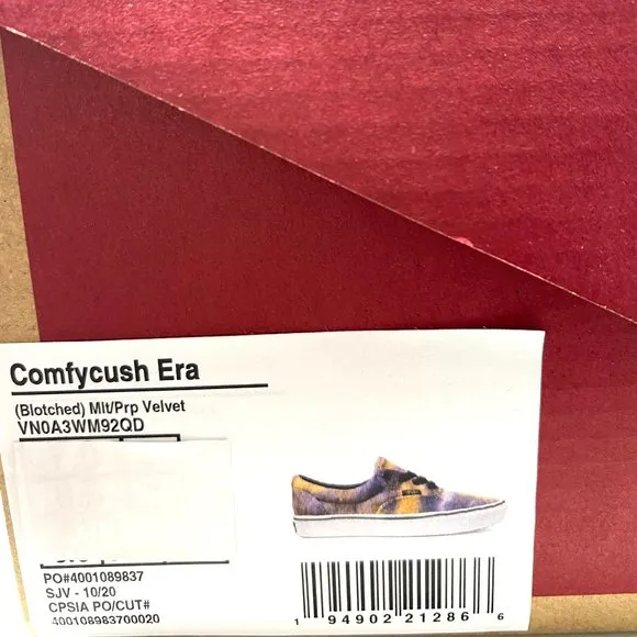 💖MEGA SALE💖VANS Comfycush Era Blotched Velvet Womens Size Sneakers VN0A3WM92QD