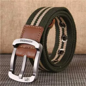 Men's Buckle Canvas Woven Belt Sport Jeans Waistband