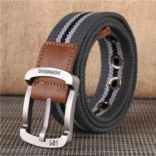 Men's Buckle Canvas Woven Belt Sport Jeans Waistband
