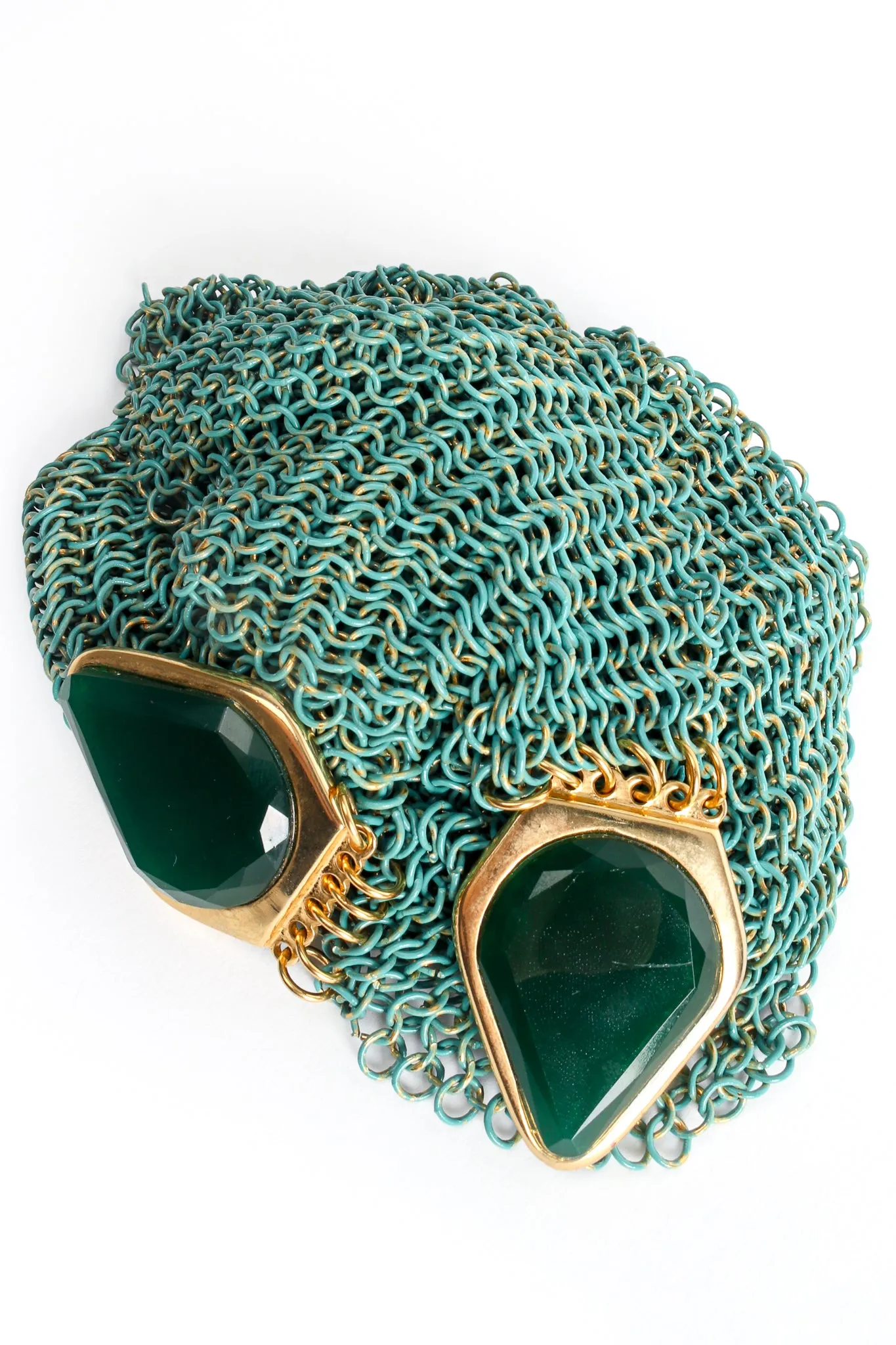 Metal Mesh Crossover Glass Buckle Belt