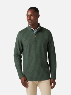 Mizzen   Main KPI Quarter Zip - Spruce Herringbone