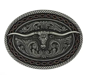 Montana Silversmiths Belt Buckle Western Attitude Barbed Wire Longhorn