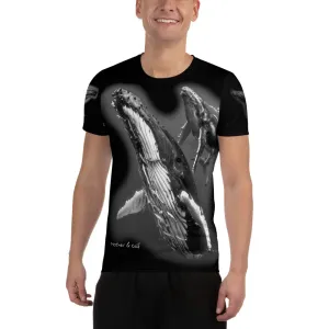 Mother & Calf Humpbacks All-Over Print Men's Athletic T-shirt