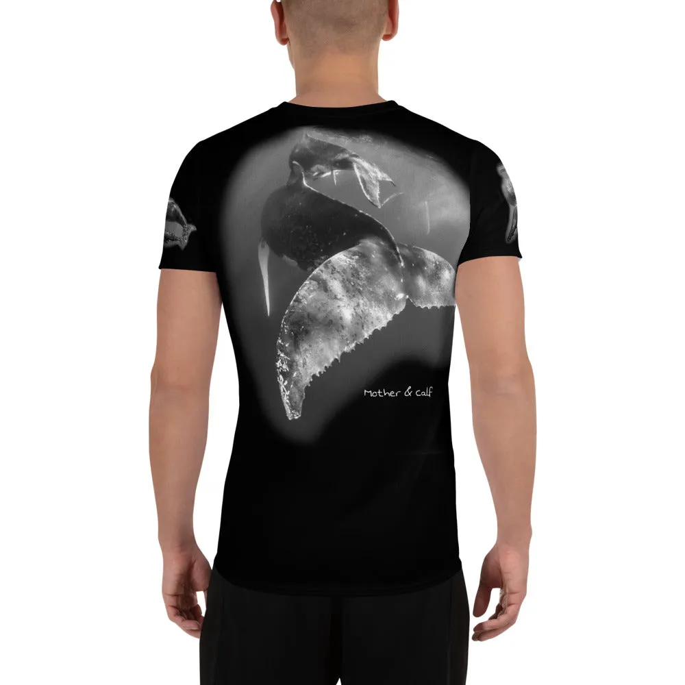 Mother & Calf Humpbacks All-Over Print Men's Athletic T-shirt