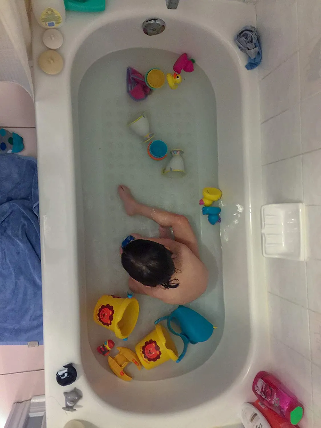 New Baby Works Total Tub Bath Mat - Extra-Long 100cm x 40cm (39.4" x 15.7"), 200 suction cups for maximum safety