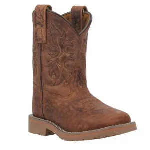 NEW DAN POST. children's durant jr square toe cowboy boot in brown