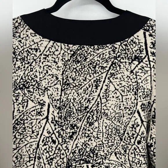 Nic   Zoe Santana Cardigan Sweater Jacket Leafs Metal Clasp Printed Size Medium