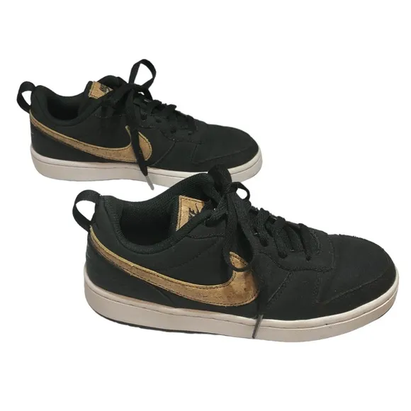 NIKE Court Borough Low 2 Canvas Black Cork DC7949-001 Size Women 6.5/Youth 5