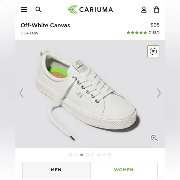 NWOB Cariuma OCA Low Off- White Canvas Unisex Men-10.5 Women-12 Sneaker Shoe