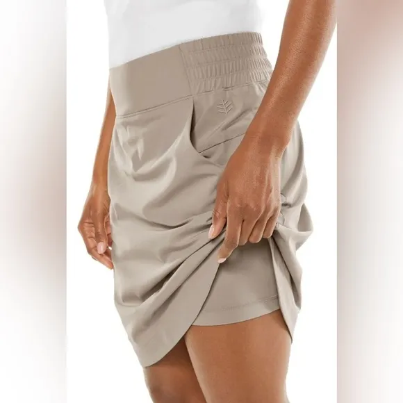 NWT Coolibar. Pisa skort. Navy blue. Longer length. UPF 50 
