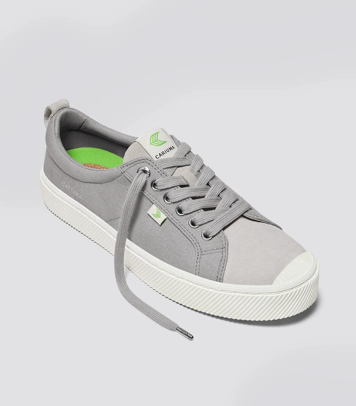 OCA Low Light Grey Canvas Vintage White Suede Sneaker Women
