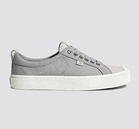 OCA Low Light Grey Canvas Vintage White Suede Sneaker Women