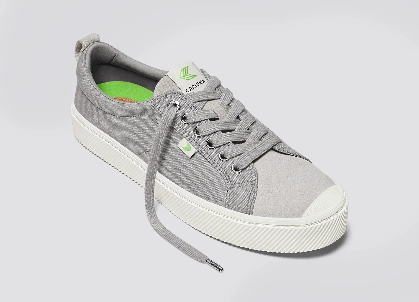 OCA Low Light Grey Canvas Vintage White Suede Sneaker Women