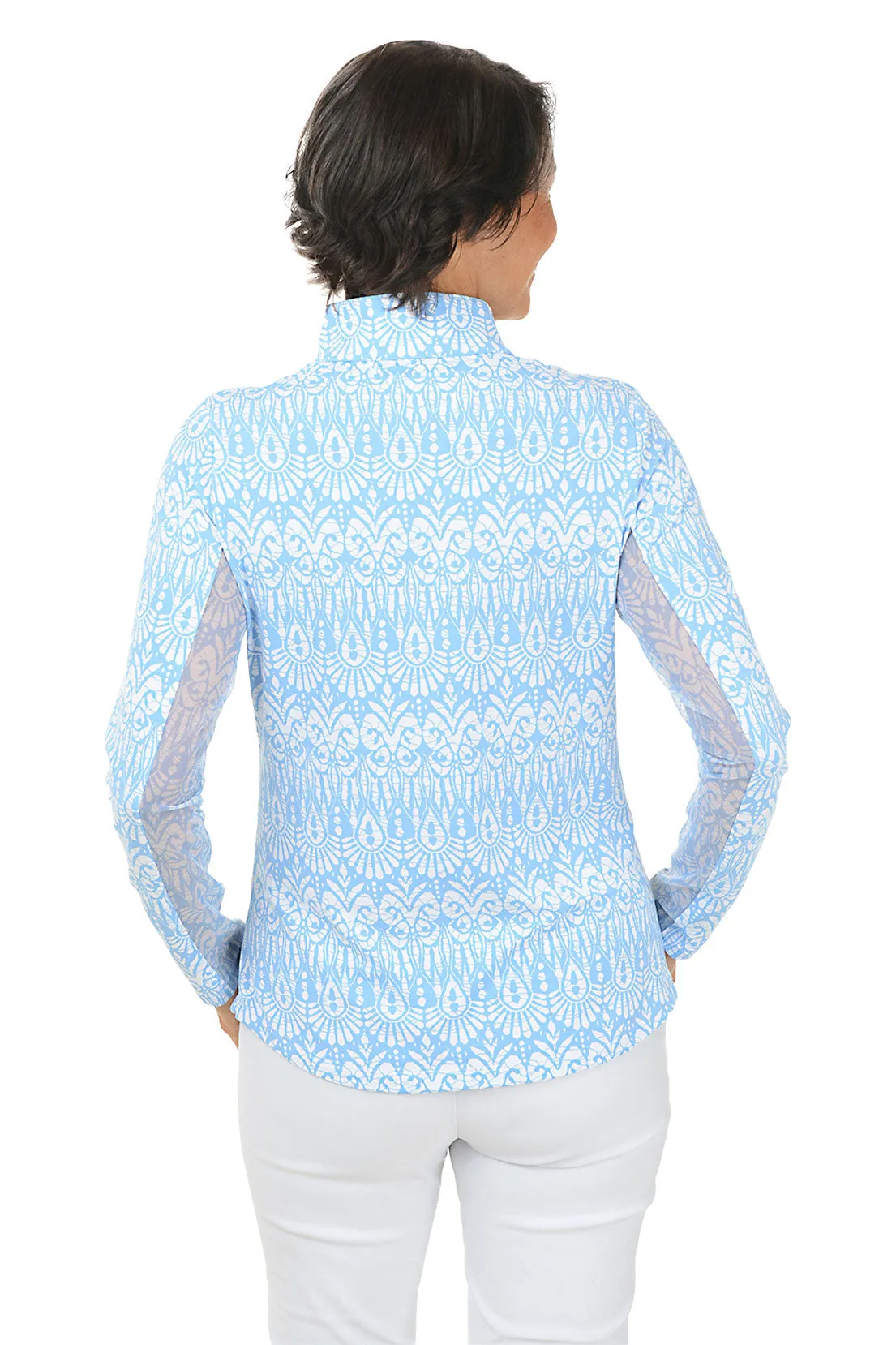 Periwinkle Barbara Palm UPF50  Sun Shirt