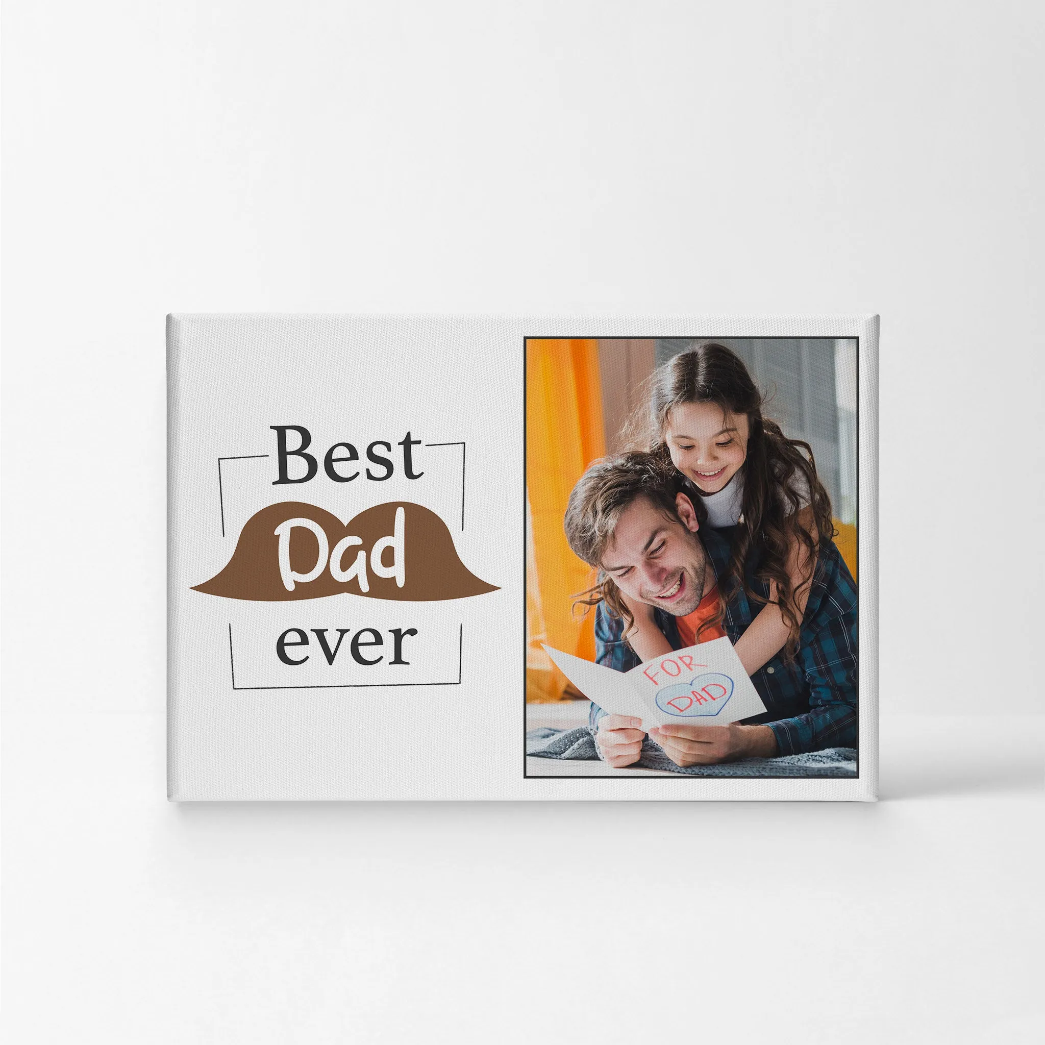 Personalized Father`s Day  Gift Wall Art Custom Photo with Best Dad Ever text
