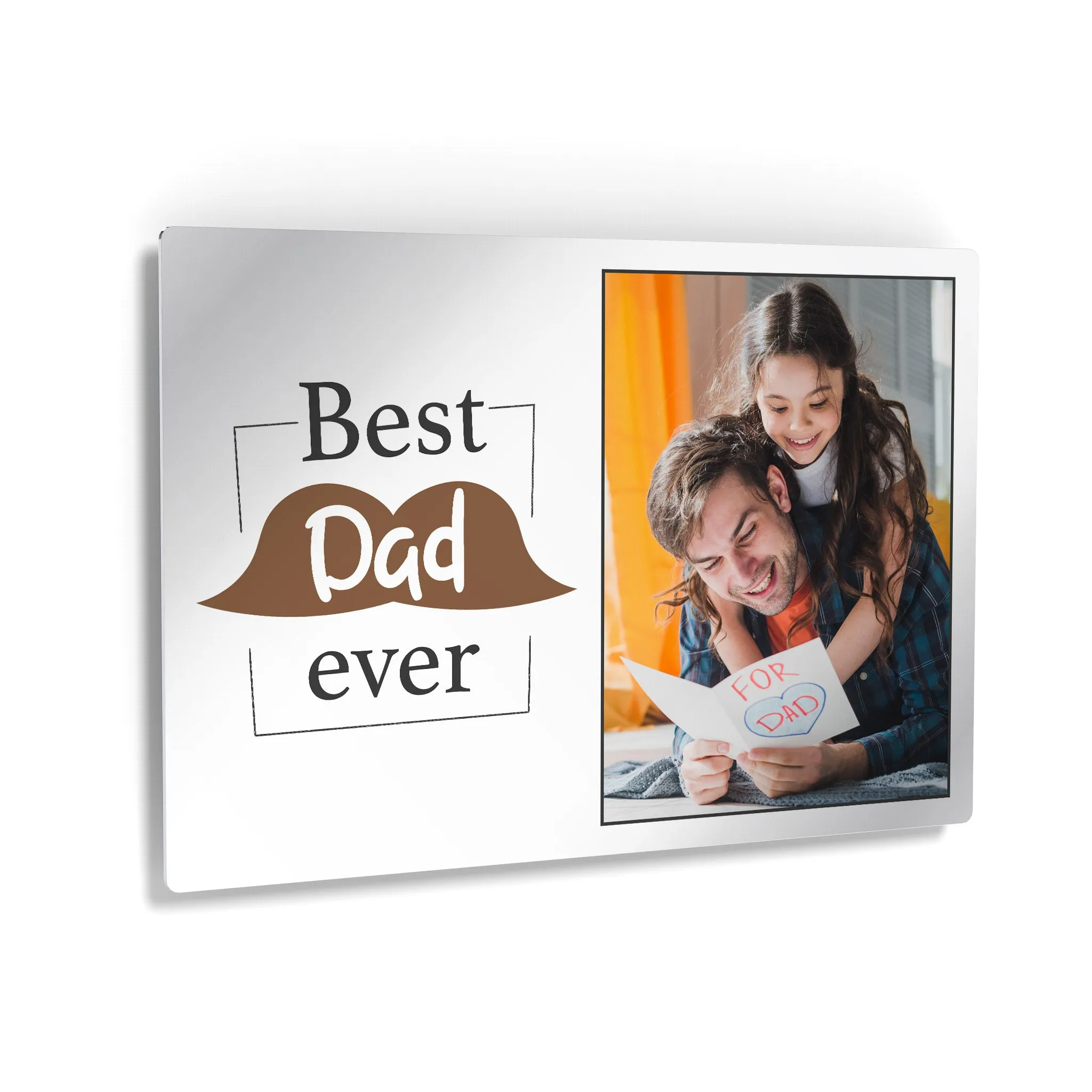 Personalized Father`s Day  Gift Wall Art Custom Photo with Best Dad Ever text