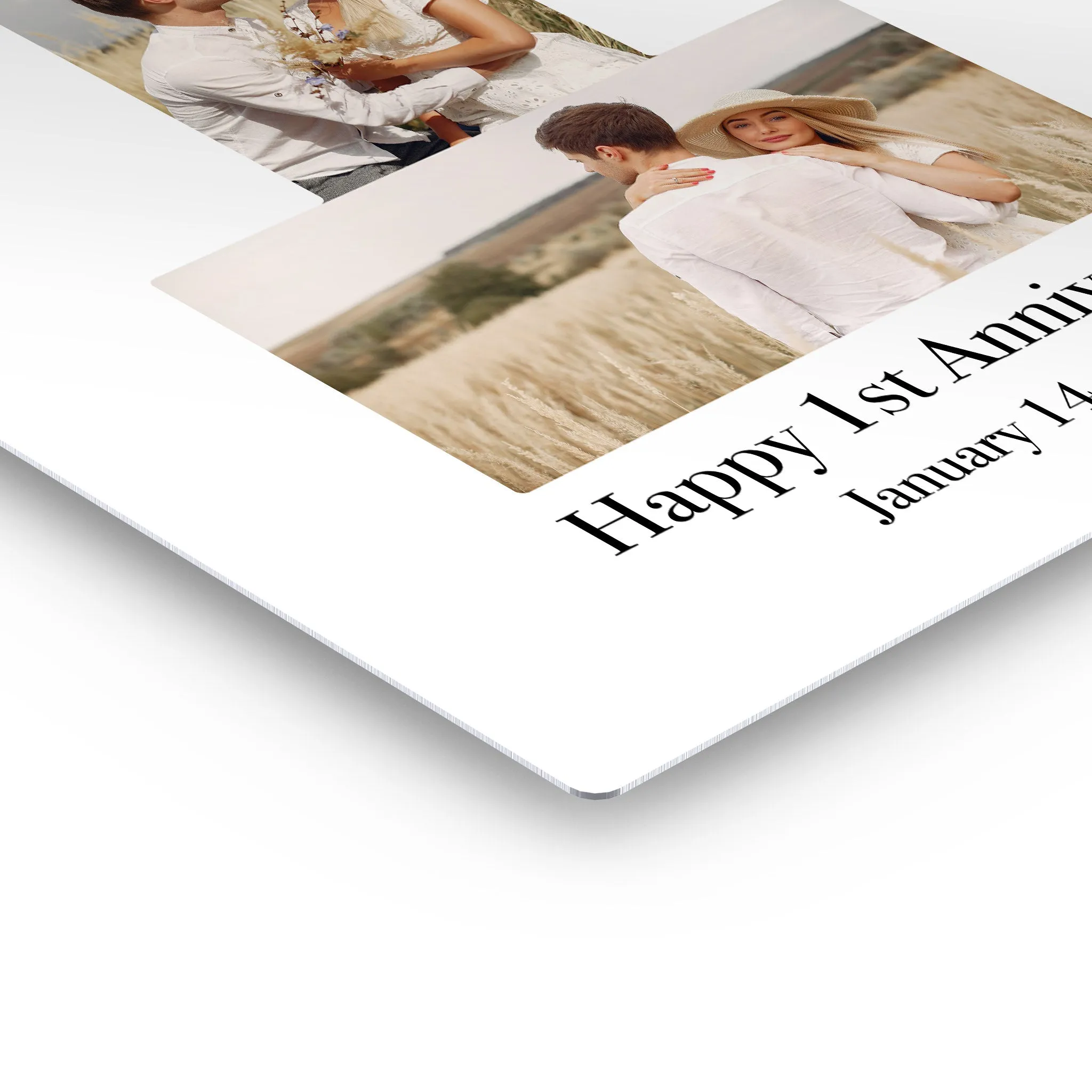 Personalized Gift Wall Art Custom Photo Collage First Anniversary Custom Text and Date