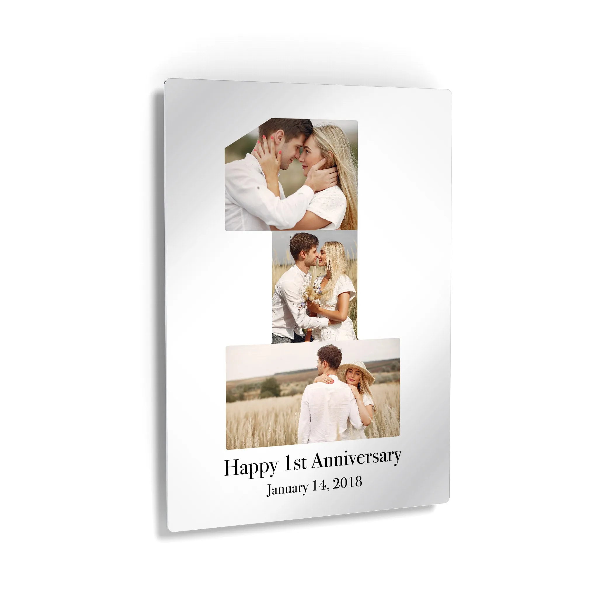 Personalized Gift Wall Art Custom Photo Collage First Anniversary Custom Text and Date