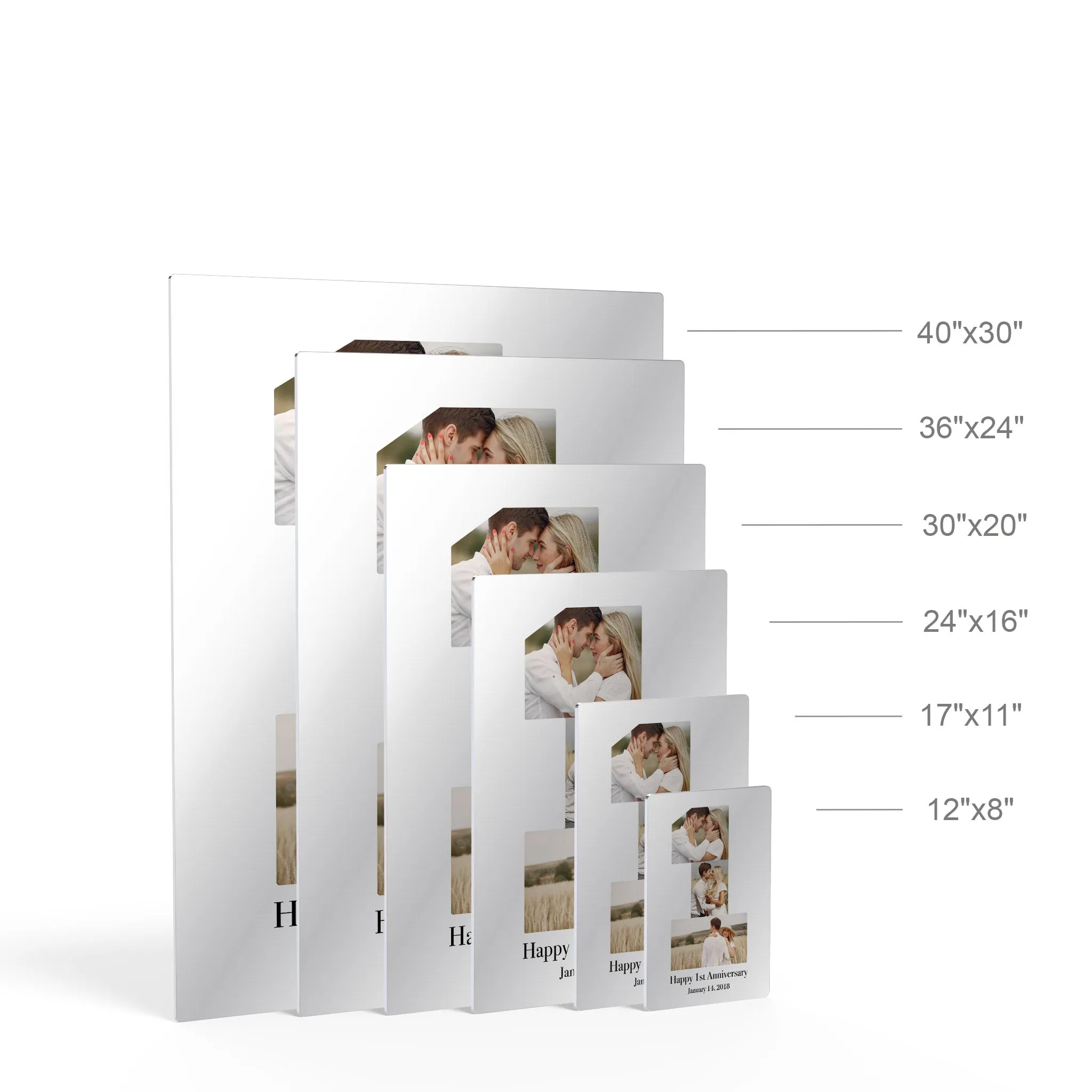 Personalized Gift Wall Art Custom Photo Collage First Anniversary Custom Text and Date