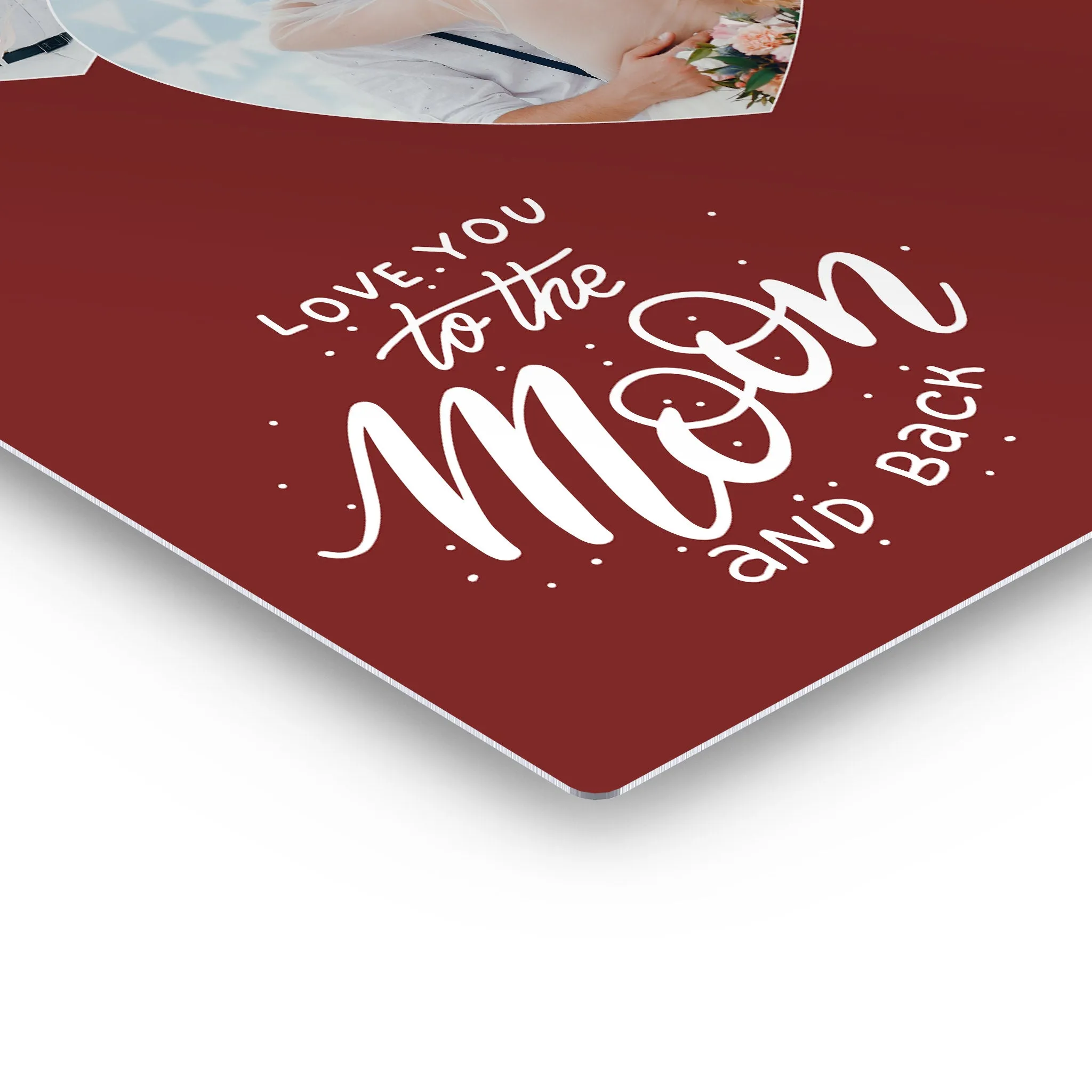 Personalized Gift Wall Art Custom Photo Collage Hearth Shape, I Love you to the Moon and Back Quote