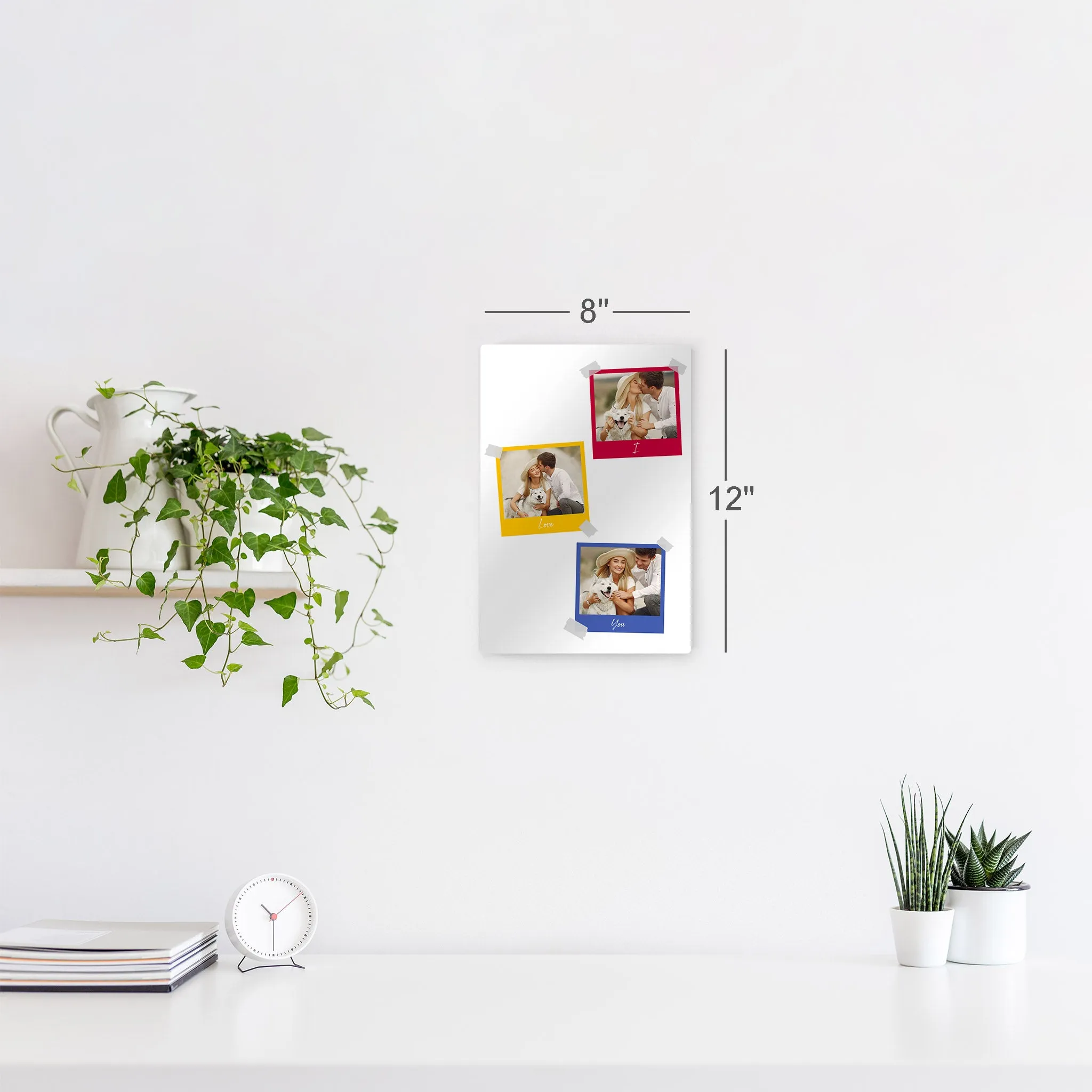 Personalized Gift Wall Art Custom Photo Collage with Colorful Polaroid Frames and Customized Text