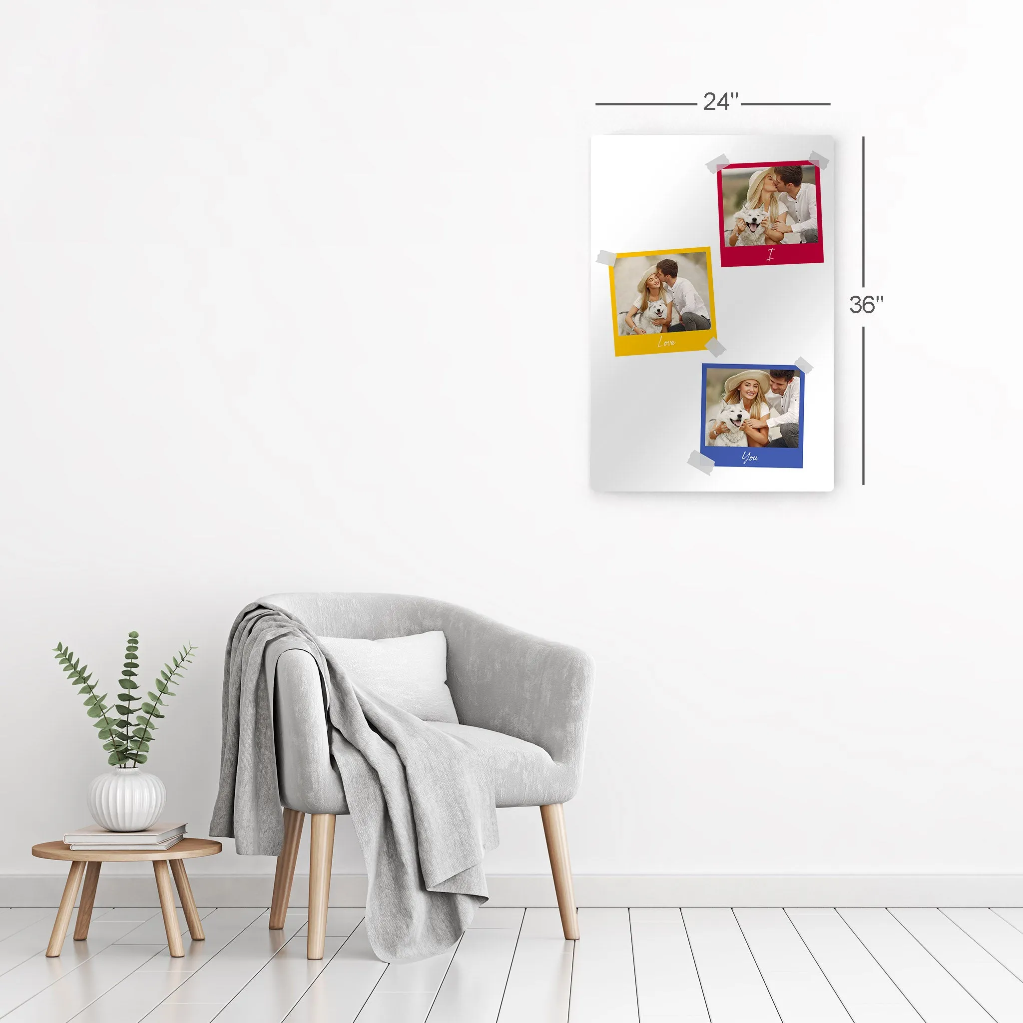 Personalized Gift Wall Art Custom Photo Collage with Colorful Polaroid Frames and Customized Text