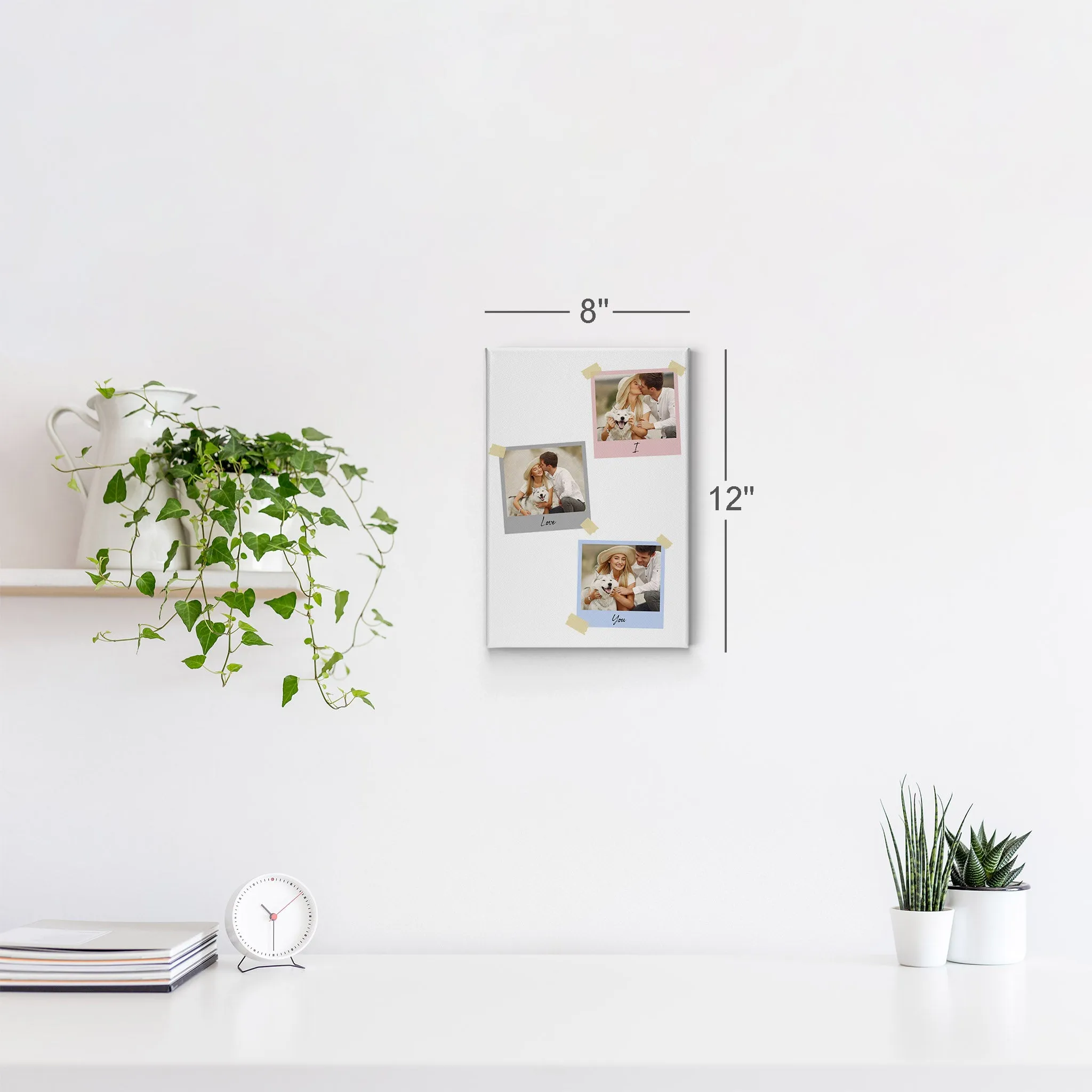 Personalized Gift Wall Art Custom Photo Collage with Colorful Polaroid Frames and Customized Text