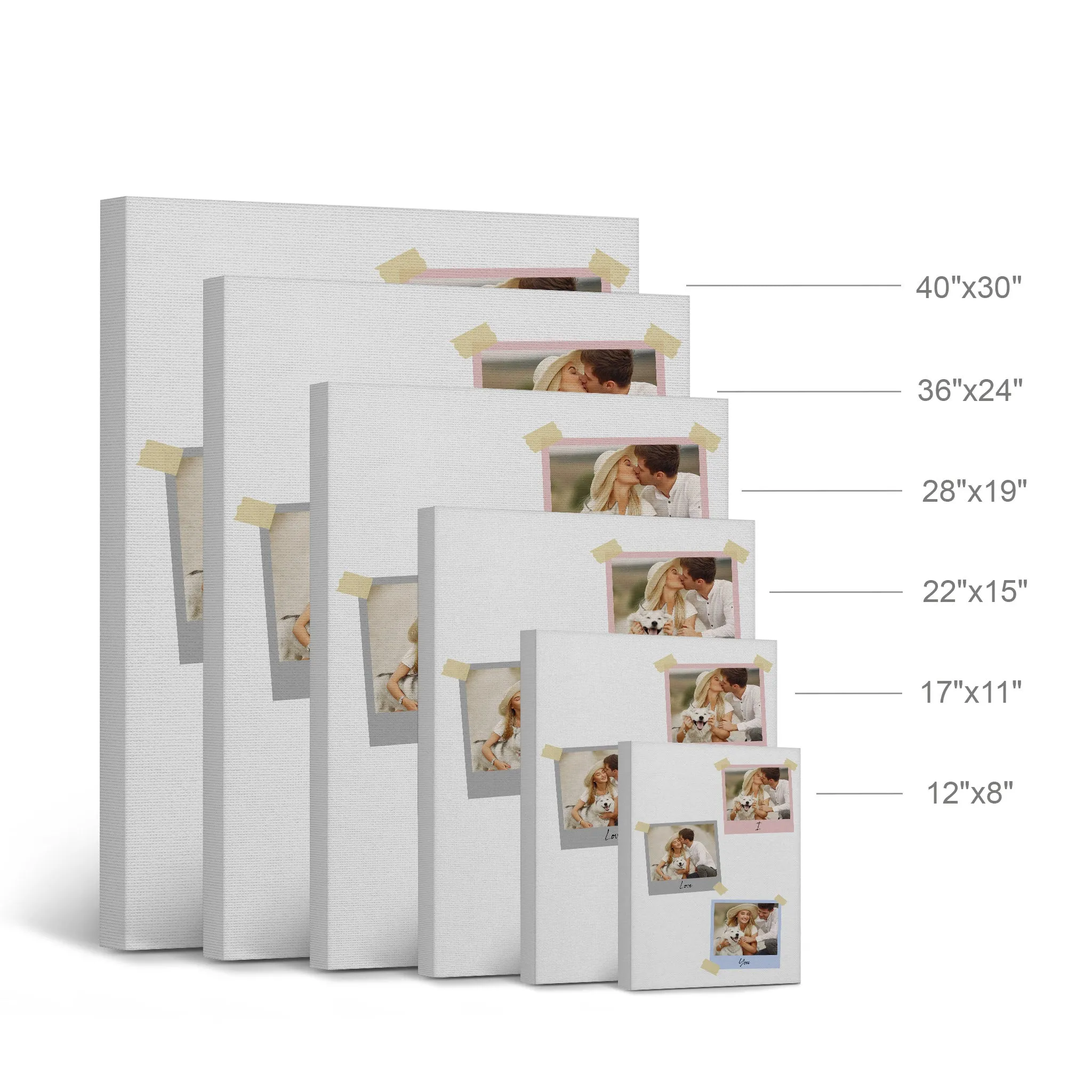 Personalized Gift Wall Art Custom Photo Collage with Colorful Polaroid Frames and Customized Text
