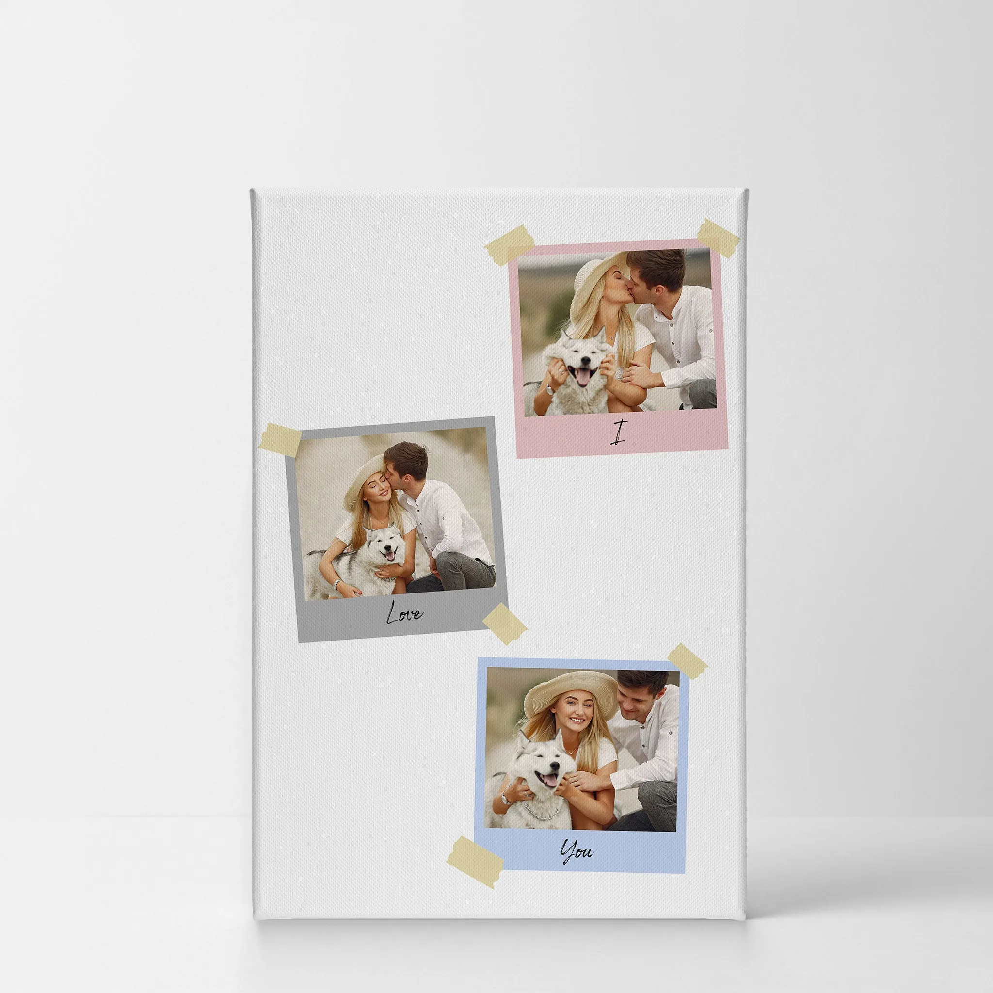 Personalized Gift Wall Art Custom Photo Collage with Colorful Polaroid Frames and Customized Text